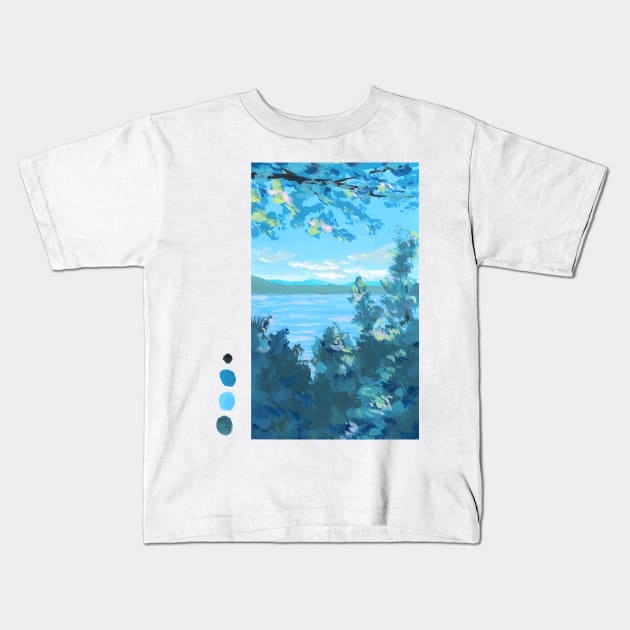 Pastel Lake Kids T-Shirt by erinkatearcher